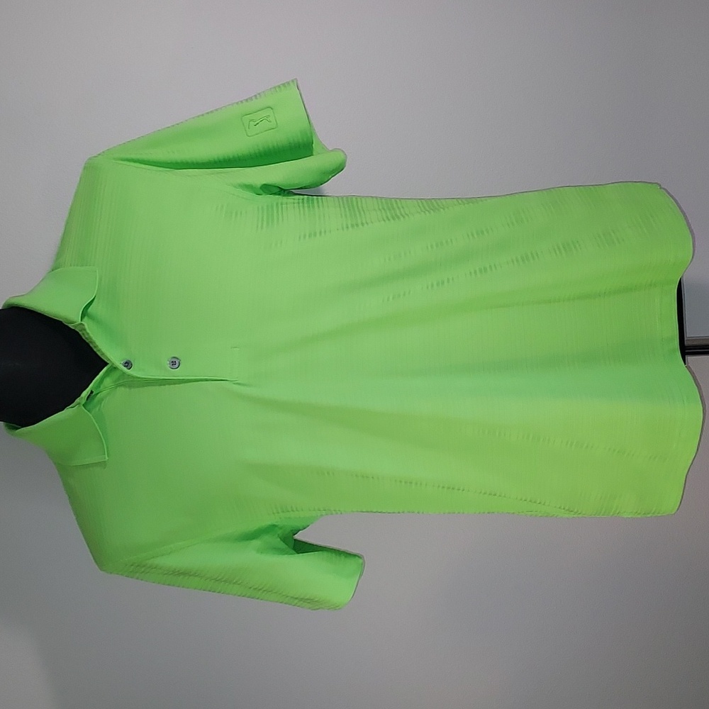 PGA Tour Pro Series Lime Green Short Sleeve Men's Golf Polo Shirt Size Medium